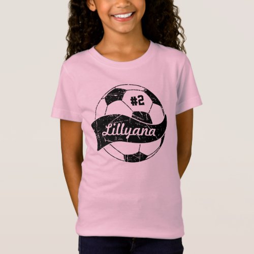 Soccer Ball Personalized Name and Number T_Shirt