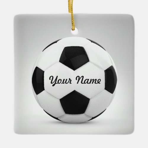 Soccer Ball Personalized Name Decor Ceramic Ornament
