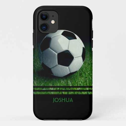 Soccer Ball Personalized Name  Football iPhone 11 Case