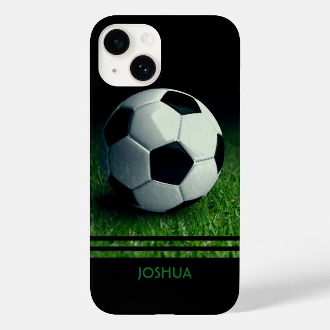 Soccer Ball Personalized Name Football Case-Mate iPhone Case (Back)