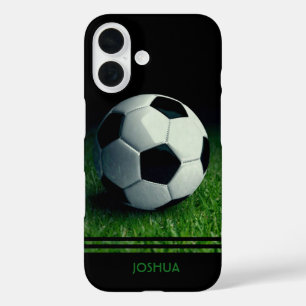 Soccer Ball Personalized Name Football iPhone 16 Case