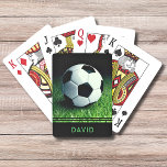 Soccer Ball Personalized Name Football Sport Poker Cards