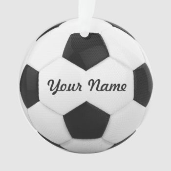 Soccer Ball Personalized Name Ornament by RicardoArtes at Zazzle
