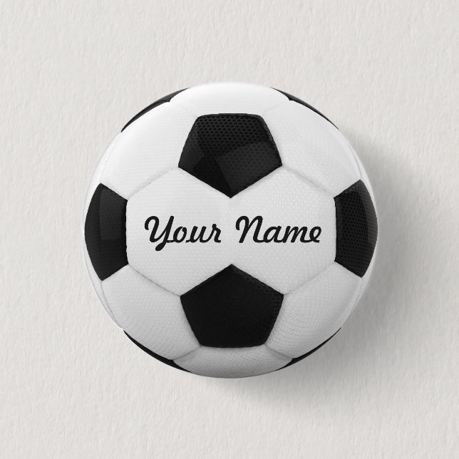 Soccer Ball Personalized Name Pinback Button (Front)