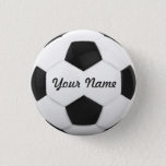 Soccer Ball Personalized Name Pinback Button at Zazzle