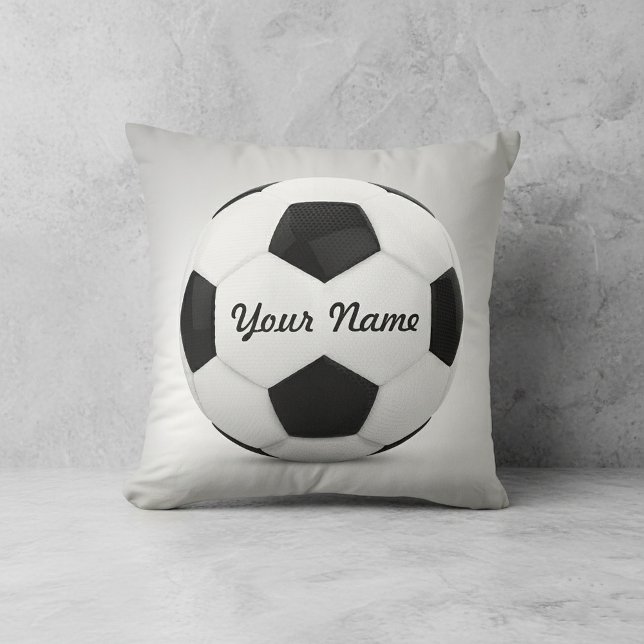 Soccer Ball Personalized Name Throw Pillow (Creator Uploaded)