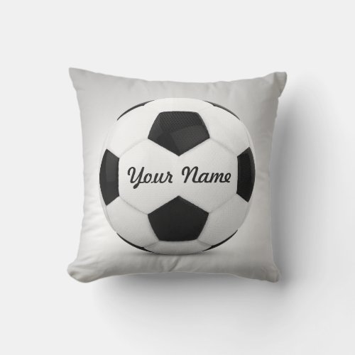 Soccer Ball Personalized Name Throw Pillow