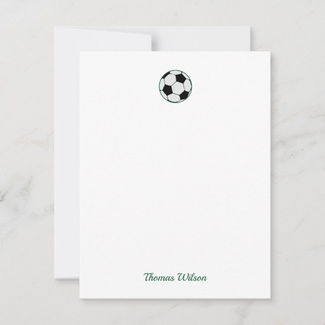 Soccer Ball Personalized Note Card (Front)