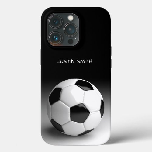 Soccer Ball Personalized Phone Case Black
