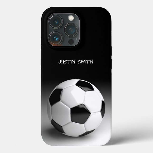 Soccer Ball Personalized Phone Case Black (Back)