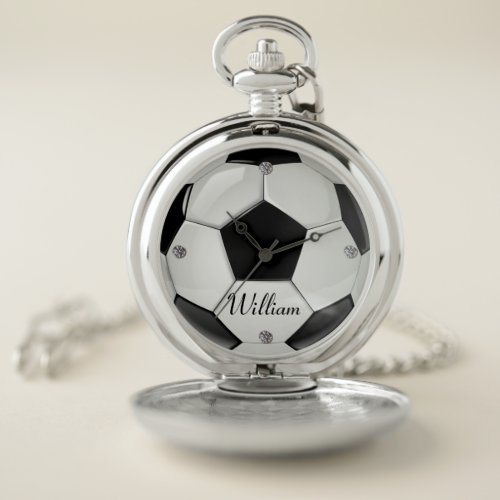 Soccer Ball Personalized Pocket Watch