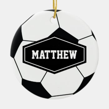 Soccer Ball Personalized Sports Ornament Gift by MainstreetShirt at Zazzle