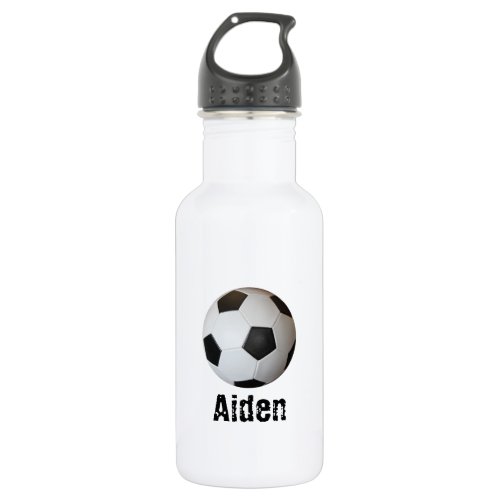Soccer Ball Personalized Stainless Steel Water Bottle