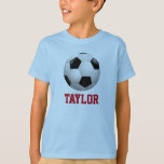 Soccer Ball Personalized T-Shirt<br><div class="desc">A personalized design for the soccer player or fan of the sport. Edit the name with your name or other text for a personalized shirt.</div>