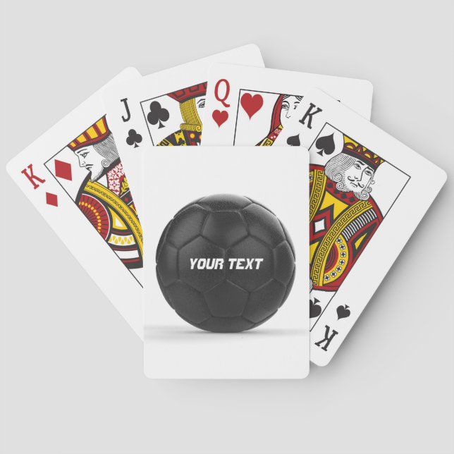 Soccer Ball Personalized Text Poker Cards (Back)