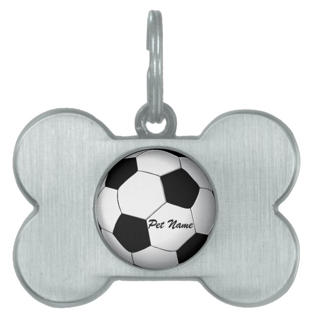 Soccer Ball Pet Name Template Pet Tag (Front)