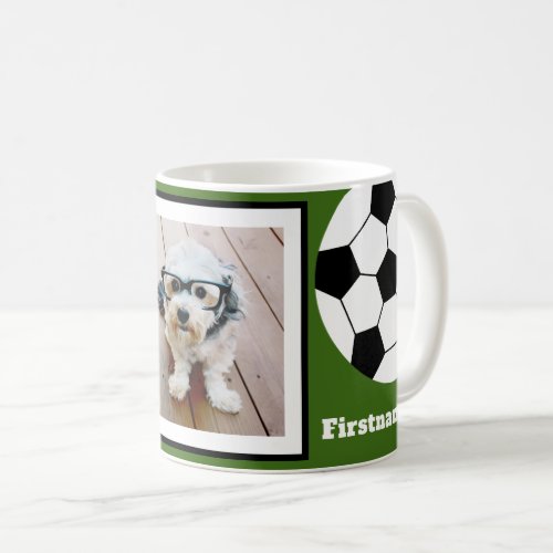 Soccer Ball Photo Add Your Name _ Can Edit Color Coffee Mug