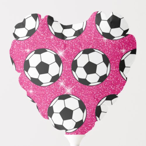 Soccer Ball Pink Frost Glitters Sport Player White Balloon