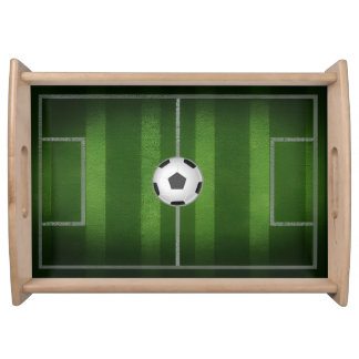 Soccer Ball Pitch Wood Serving Tray