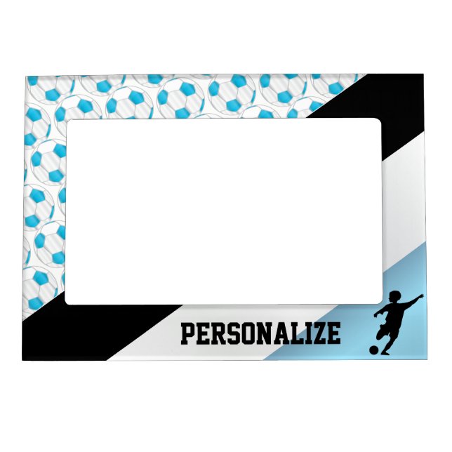Soccer Ball Player | Baby Blue Magnetic Frame (Front)