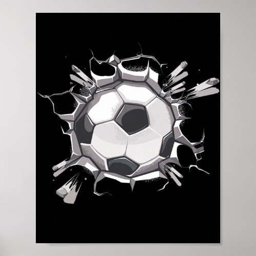 Soccer Ball Player Coach Fan Sports Vintage Men Poster