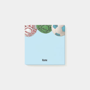 Soccer Ball Player Coach Name Post It Note Pad