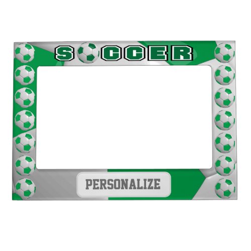 Soccer Ball Player  DIY Name  Green Magnetic Frame