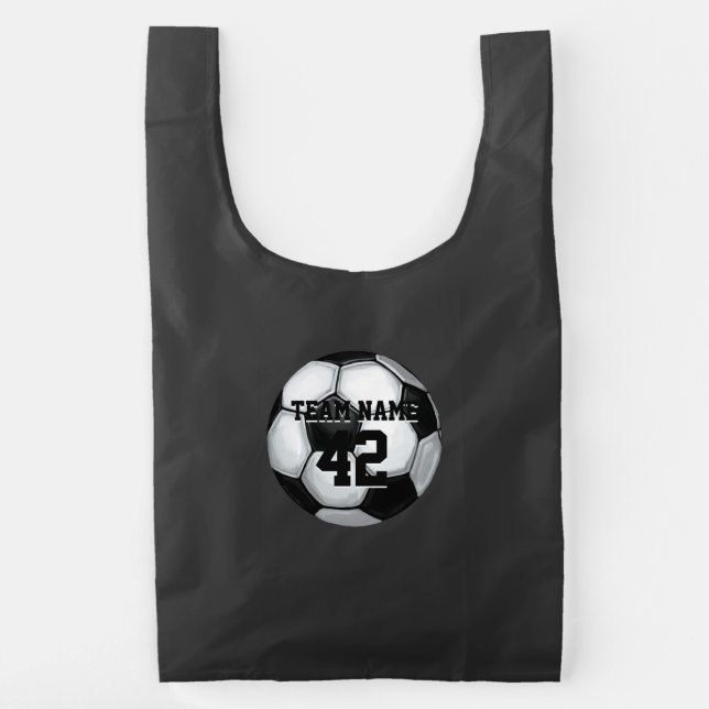 Soccer Ball Player name and Number Reusable Bag (Back)