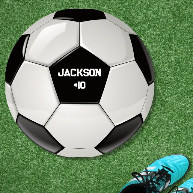 Soccer Ball Player Name Number Personalized Rug (Creator Uploaded)
