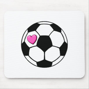 Soccer Ball (Pnk Hrt) Mouse Pad