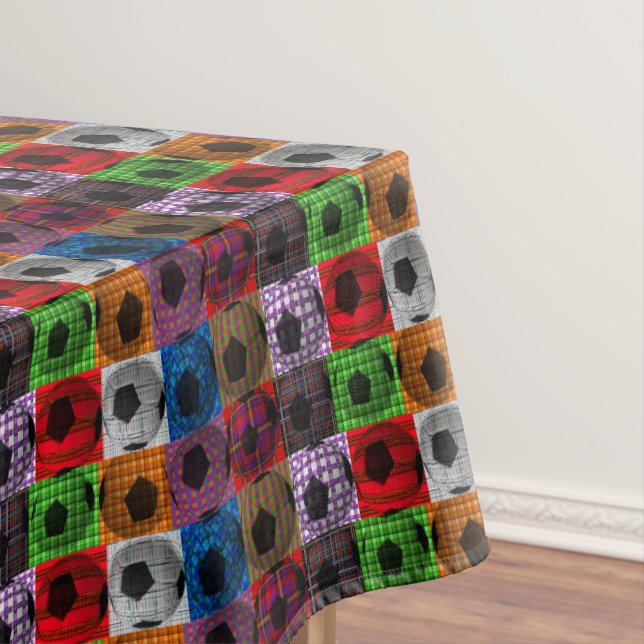 Soccer Ball Pop Art Pattern, Tablecloth (In Situ)