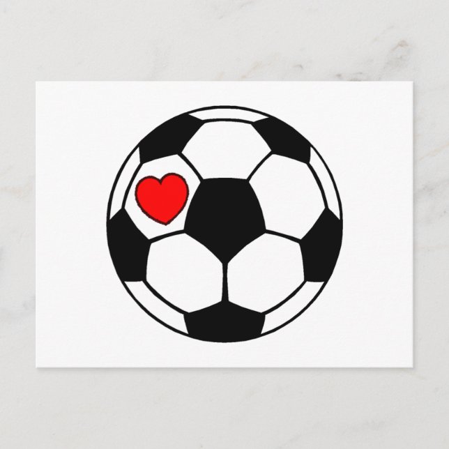 Soccer Ball (Red Heart) Postcard (Front)
