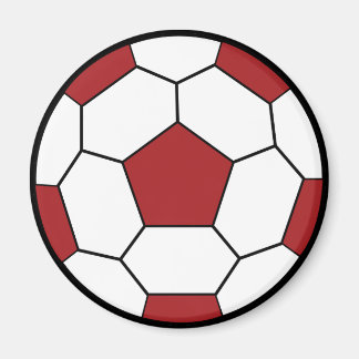 Soccer Ball Red Magnet