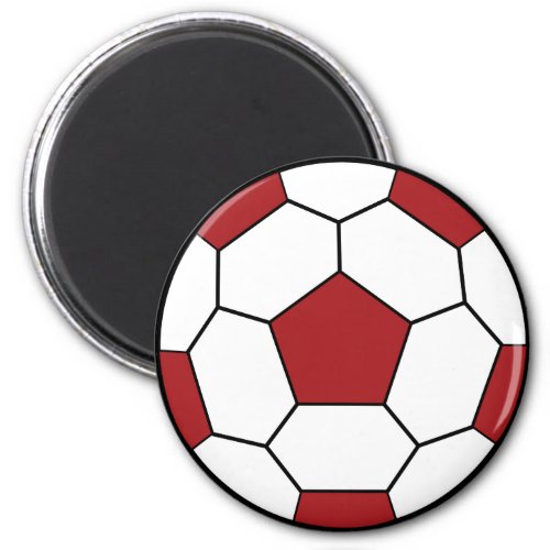 Soccer Ball Red Magnet