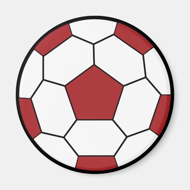 Soccer Ball Red Magnet (Front)