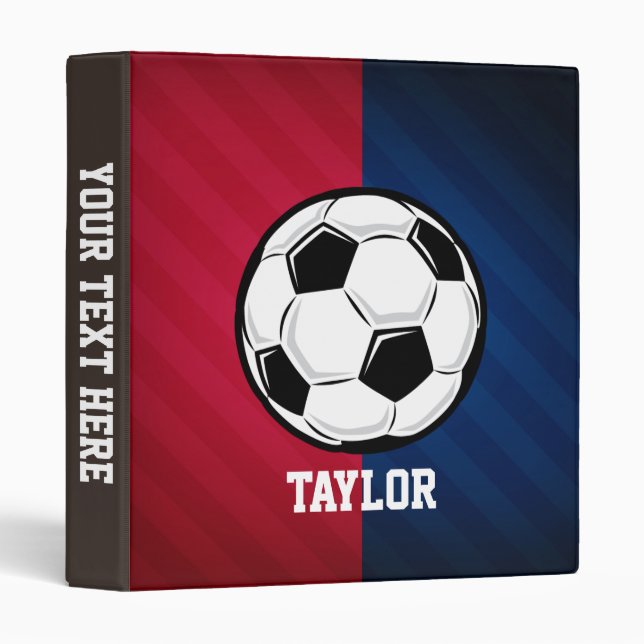 Soccer Ball; Red, White, and Blue Binder (Front/Spine)