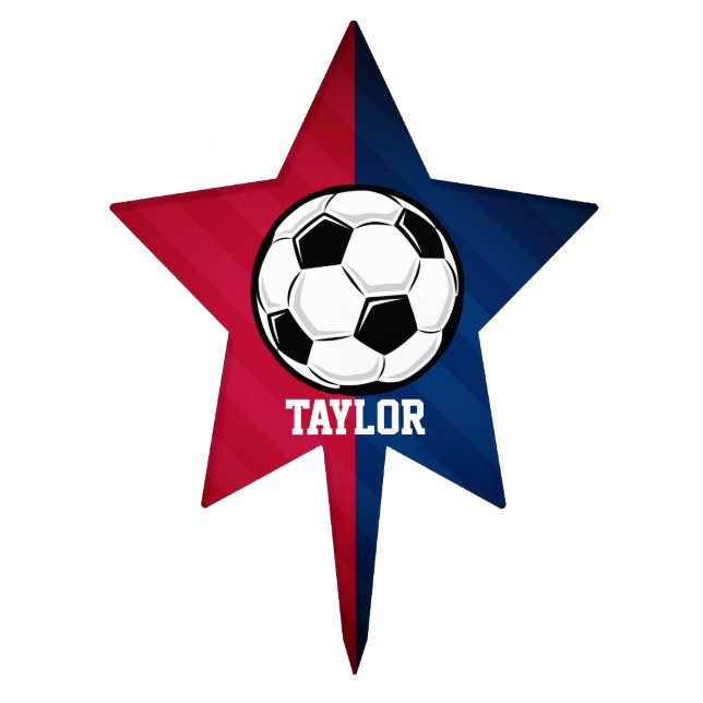 Soccer Ball; Red, White, and Blue Cake Topper (Front)