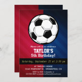 Soccer Ball; Red, White, and Blue Invitation (Front/Back)