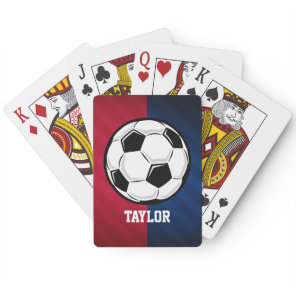 Soccer Ball; Red, White, and Blue Poker Cards
