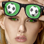 Soccer Ball retro Shades /Fun Party Sunglasses<br><div class="desc">Party Sunglasses: Classic retro party shades with football ball on green - fun fashion,  fathers day,  party,  secret Santa,  office celebrations / night out</div>