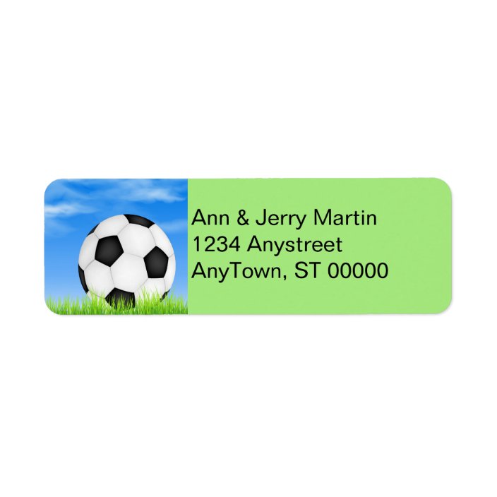 Soccer Ball Return Address Label Zazzle Com