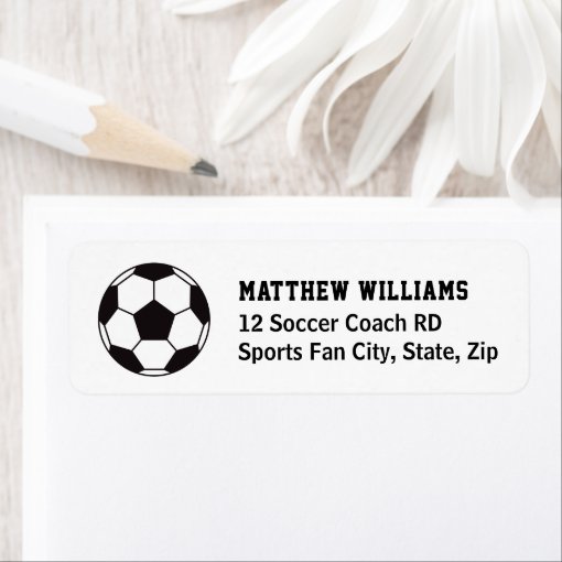 Soccer ball return address labels Zazzle