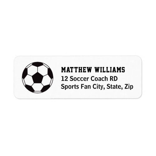 Soccer ball return address labels