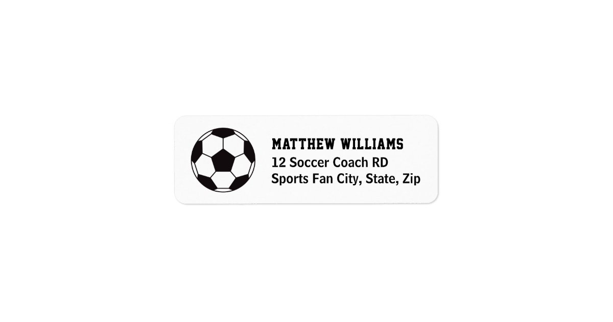 Soccer ball return address labels Zazzle