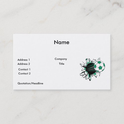 soccer ball ripping thru business cards