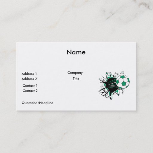 Customizable soccer ball ripping thru business cards
