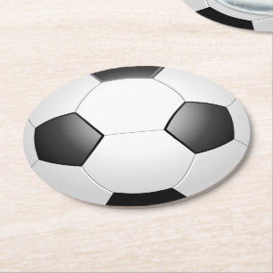 Soccer Ball Round Paper Coaster
