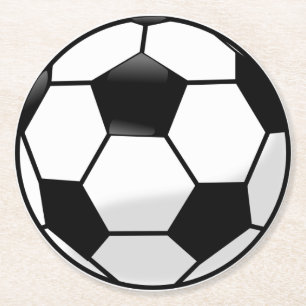 Soccer Ball Round Paper Coaster