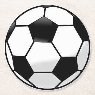 Soccer Ball Round Paper Coaster