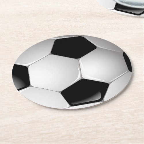 Soccer Ball Round Paper Coaster